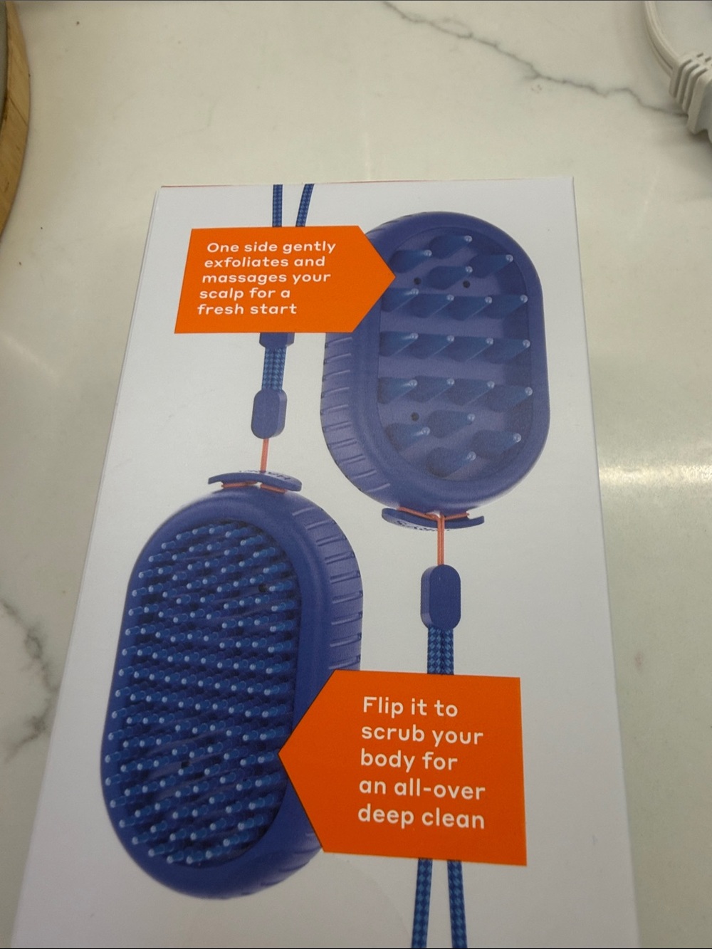 Scalp & Body Exfoliating Massage Brush - Blue